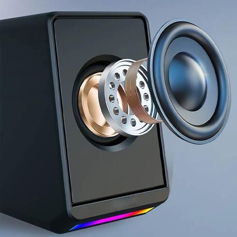 Wired Desktop Speakers 3.5mm Stereo Surround Music RGB Gaming Speakers Sound Bar for Computer PC Loudspeakers in Saudi Arabia