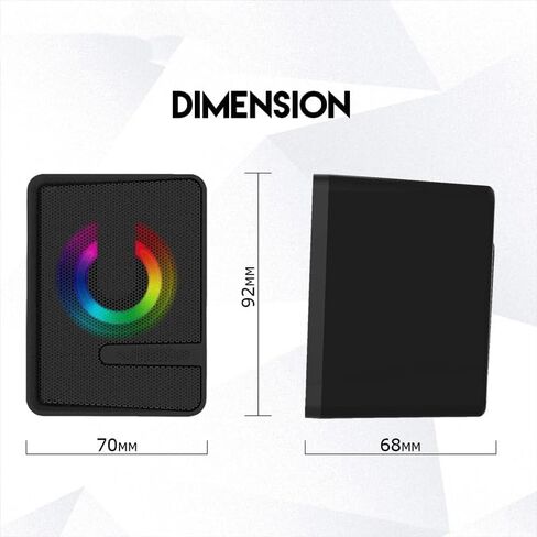 مكبر صوت كمبيوتر سلكية سلكية ستيريو كاملة المدى مكبر صوت ميني RGB لجهاز الكمبيوتر المكتبي المحمول in Saudi Arabia