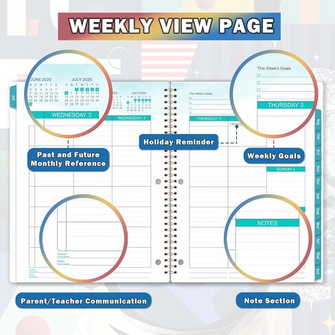 Student Planner 2024-2025 - Weekly & Monthly School Planner from JULY 2024 - JUNE 2025, 9'' x 11'', School Planner with Twin-Wire Binding, Stickers in Saudi Arabia