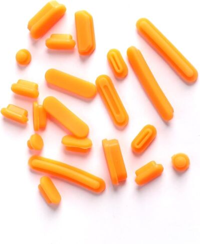21 Pcs USB Port Cover, Silicone Anti Dust Cover Dust Plugs Caps(Orange) in Saudi Arabia