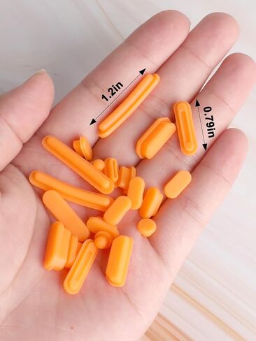 21 Pcs USB Port Cover, Silicone Anti Dust Cover Dust Plugs Caps(Orange) in Saudi Arabia