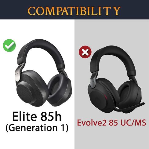 Soulwit Cooling هلام استبدال وسائد الأذن ل Jabra Elite 85h اللاسلكي سماعات الأذن ، وأسماء الأذن مع رغوة عزل الضوضاء الناعمة - أسود in Kuwait