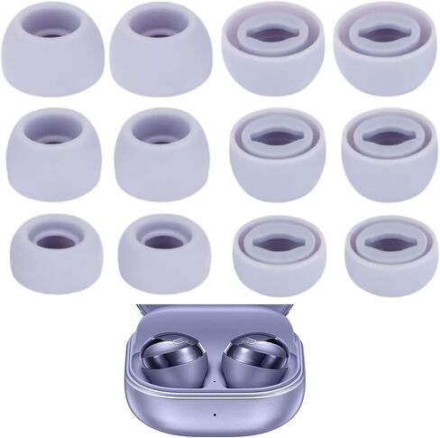 6 Pairs Galaxy Buds Pro Ear Tips, Soft Silicone Washable Ear Tips, Compatible with Galaxy Buds Pro 2021 SM-R190 Earbuds Tips Gels, Fit in Charging Case, Phantom Black in Kuwait