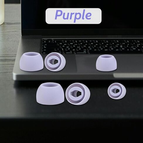 6 Pairs Galaxy Buds Pro Ear Tips, Soft Silicone Washable Ear Tips, Compatible with Galaxy Buds Pro 2021 SM-R190 Earbuds Tips Gels, Fit in Charging Case, Phantom Black in Kuwait