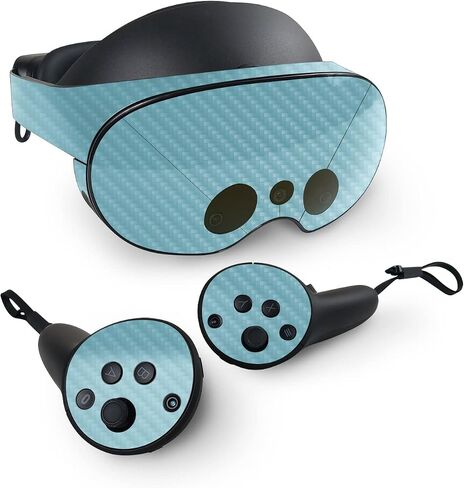 MightySkins Carbon Fiber Skin Compatible with Meta Quest Pro - Solid Baby Blue | Protective, Durable Textured Carbon Fiber Finish | Easy to Apply, Remove, and Change Styles | Made in The USA in Saudi Arabia