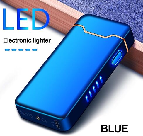 Plasma Lighter Electric USB Lighter Rechargeable High Power Double arc with LED Battery Indicator for Camping, Candle BBQ(Black) in Saudi Arabia