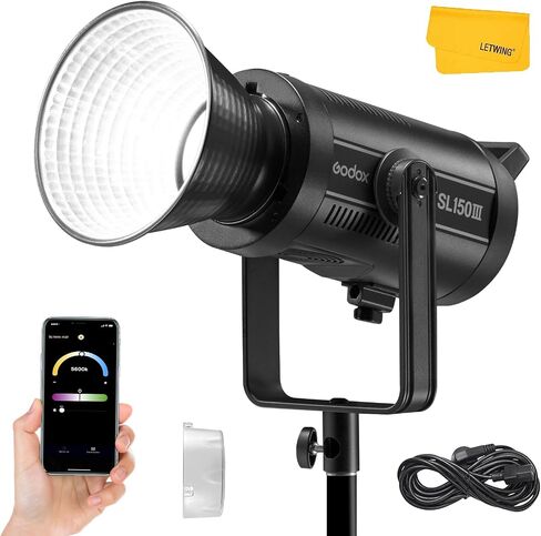 Godox SL150WIII,SL150W III SL-150WIII (SL150WII Upgraded) 160W 5600±200K Bowens Mount CRI 96 TLCI 97 Daylight Balanced LED Continuous Video Light,Ultra Silent LED Photography Light with 8 FX Effect in Saudi Arabia