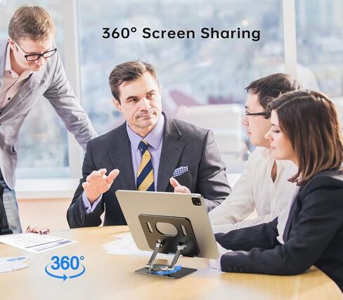 حامل حامل الكمبيوتر اللوحي مع 360 ° قاعدة دوارة القضيب المزدوج الألومنيوم القابل للتعديل موقفا لمكتب متوافق مع iPad Samsung Phone readle e-Reader والمزيد ، أسود in Kuwait