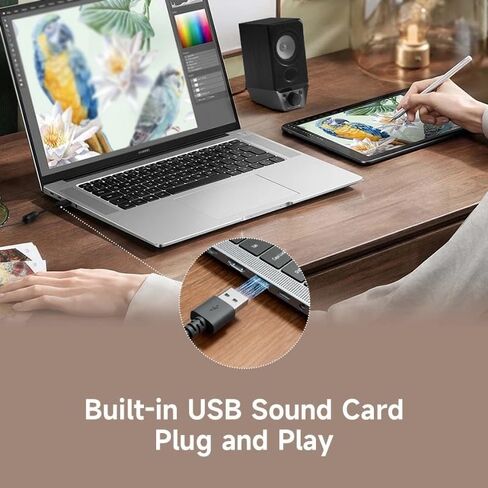 مكبرات صوت الكمبيوتر مع إدخال V5.3 AUX 2W+2W طاقة Bass Strong Bass USB-A لجهاز الكمبيوتر اللوحي للكمبيوتر الشخصي. in Saudi Arabia