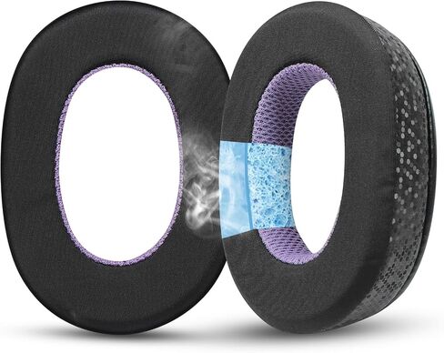 Breathable Mesh Replacement Earpads for WH-1000XM2/MDR-1000X - Comfortable Black/Purple Ear Pad Cushions in Kuwait