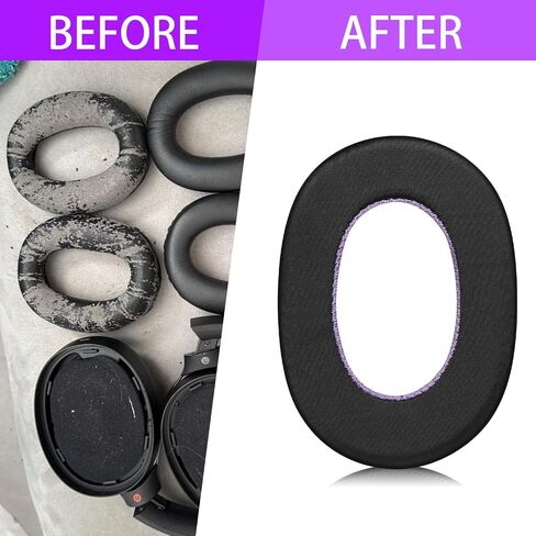 Breathable Mesh Replacement Earpads for WH-1000XM2/MDR-1000X - Comfortable Black/Purple Ear Pad Cushions in Kuwait