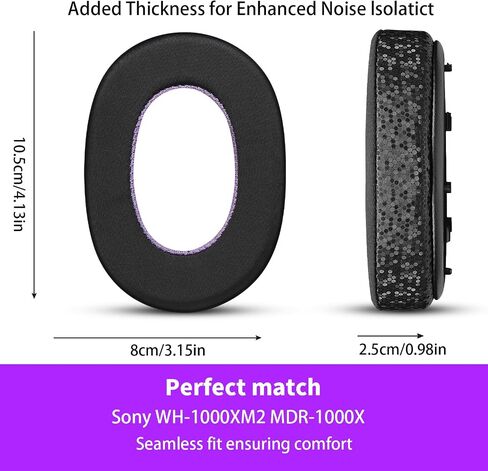 Breathable Mesh Replacement Earpads for WH-1000XM2/MDR-1000X - Comfortable Black/Purple Ear Pad Cushions in Kuwait