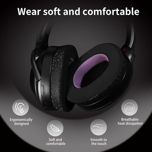 Breathable Mesh Replacement Earpads for WH-1000XM2/MDR-1000X - Comfortable Black/Purple Ear Pad Cushions in Kuwait