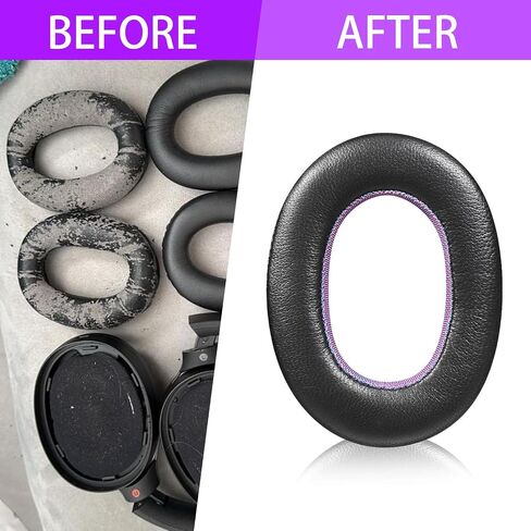 Breathable Mesh Replacement Earpads for WH-1000XM2/MDR-1000X - Comfortable Black/Purple Ear Pad Cushions in Kuwait