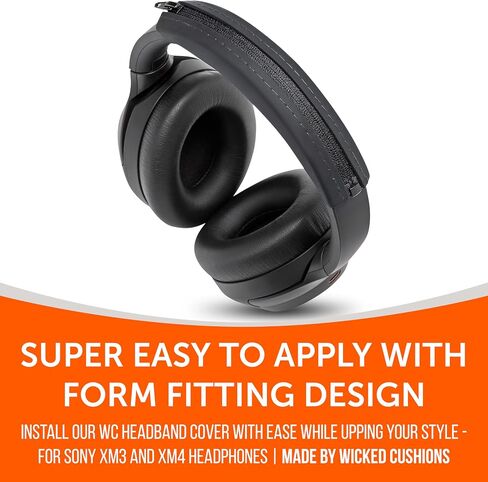 WC Padz و Bandz حزمة حزمة لسماعات Sony WH-1000XM4 | استبدال أذن الأذن وغطاء عقال | أسود in Saudi Arabia