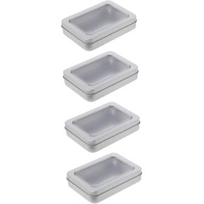 Lurrose USB Flash Drive Storage Box Creative Desktop Organizer for USB Drives Tinplate Case LID لمكتب استخدام مجموعة من 4 قطع in Kuwait
