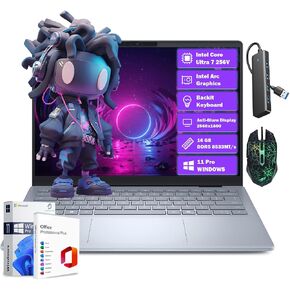 Dell 14 Plus Laptop for Business and Student, 14" 2.5K(2560x1600) Display, Windows 11 Pro Laptops Computer, Intel 8-Core Ultra 7 256V, 16GB RAM, 1TB SSD, Lifetime MS, Backlit Copilot KB in Kuwait