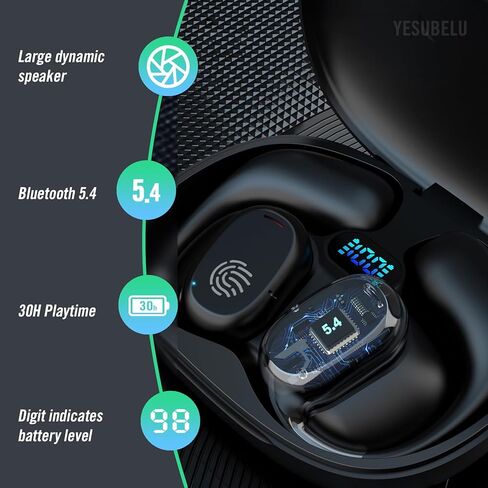 سماعات أذن مفتوحة ، سماعات أذن لاسلكية غير داخلية ، صوت قوي ، مكالمات واضحة ، Bluetooth 5.4 ، IPX5 الأذن تشغيل أذن (ملونة للبشرة) in Kuwait