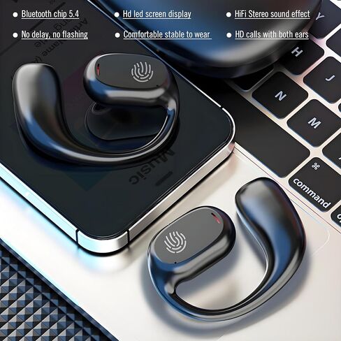 سماعات أذن مفتوحة ، سماعات أذن لاسلكية غير داخلية ، صوت قوي ، مكالمات واضحة ، Bluetooth 5.4 ، IPX5 الأذن تشغيل أذن (ملونة للبشرة) in Kuwait