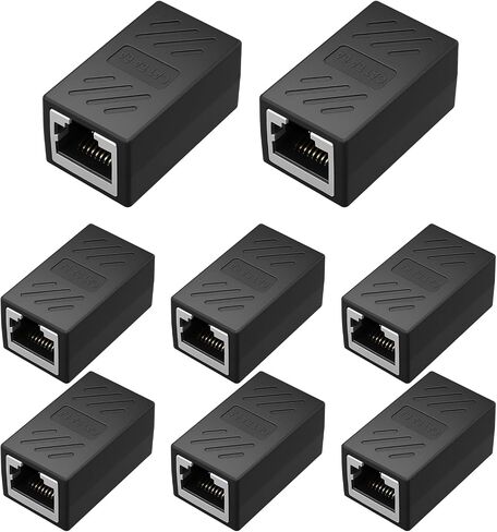 8 Pcs RJ45 Ethernet Coupler Female to Female - 1000Mbps High Speed Extension Adapter for Cat7/Cat6/Cat5e Cables with Gold-Plated Contacts (8) in Kuwait