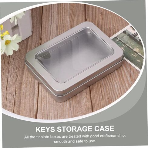 Lurrose USB Flash Drive Storage Box Creative Desktop Organizer for USB Drives Tinplate Case Lid for Office Use 4-Piece Set in Saudi Arabia