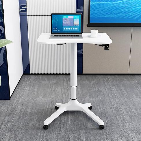 Mobile Laptop Podium, Height Adjustable Podium Stand with Tilting Desktop,Sit-to-Stand Desk Ergonomic,Speaking Lectern,Laptop Desk on Wheels,A in Kuwait