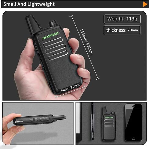 BF-888S تم ترقيته Baofeng T20D Walkie Talkies القابلة لإعادة الشحن مجانًا 2 راديو في اتجاهين (6 عبوات) مع شاحن متعددة العصابات 6 طرق in Kuwait