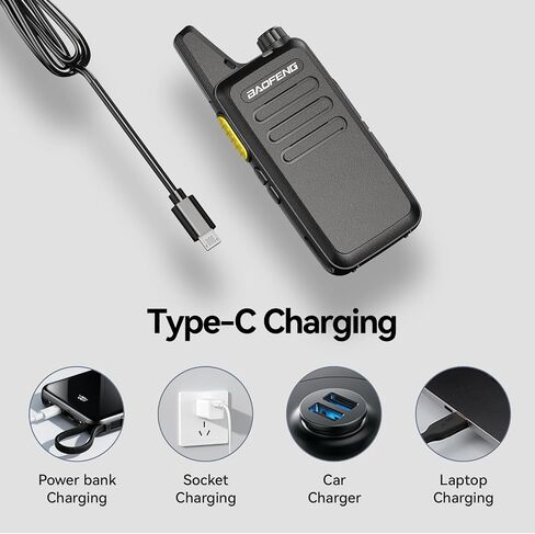 BF-888S تم ترقيته Baofeng T20D Walkie Talkies القابلة لإعادة الشحن مجانًا 2 راديو في اتجاهين (6 عبوات) مع شاحن متعددة العصابات 6 طرق in Kuwait