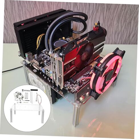 علبة كمبيوتر الهواء الطلق مع قوس الهيكل DIY الأساسي لـ MATX Motherboards تصميم شفاف مضغوط لعرض الأجهزة للعشاق والمحترفين in Kuwait
