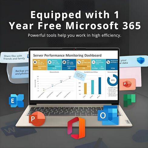 Lenovo 15.6 "كمبيوتر IdeaPad المحمول مع Microsoft Office 365 ، AMD Ryzen 5 5625U (يتفوق على I7-1260U) ، ذاكرة الوصول العشوائي 16 جيجا بايت ، 256 جيجا بايت SSD ، لوحة مفاتيح خلفية ، هادئة ، بطارية طويلة ، Windows 11 Pro ، WOWPC in Kuwait