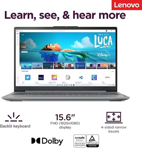 Lenovo New IdeaPad Laptop للأعمال والطلاب ، AMD Ryzen 5 5625U (Outperforms I7-1260U) ، 15.6 "FHD TN Anti-Glare Display ، RAM 16GB ، 1TB SSD ، Wi-Fi 6 ، Backleit Keyboard ، Windows 11 Pro ، WOWPC USB in Saudi Arabia