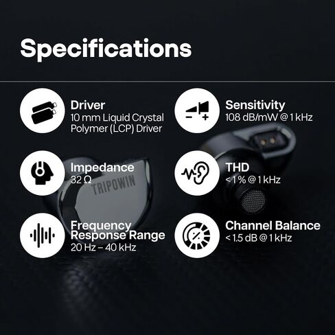 Linsoul Tripowin RUTA10 في شاشة الأذن ، سماعات سائق Dymic Darking Dynamic 10mm ، وسخّر Hifi سلكي ، مع قذيفة سبيكة CNC وكابل مطلي بالفضة القابل للفصل للموسيقي Audiophile (Silver) in Saudi Arabia
