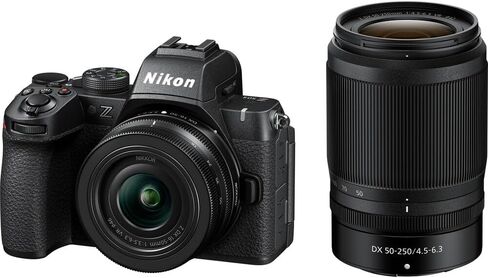 Nikon Z50 II Compact Mirrorless Digital Camera مع Nikkor Z DX 16-50 مم و 50-250 مم العدسة Zoom Kit + 64 جيجابايت بطاقة ذاكرة + عدسة تليفوتوغرافية + كيس كاميرا + عدسة زاوية واسعة + مجموعة مرشح العدسة + المزيد in Saudi Arabia