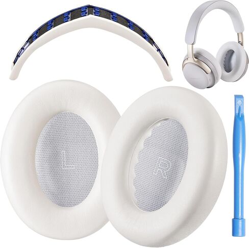 QC Ultra استبدال وسادة الأذن ووسادة عصبة الرأس متوافقة مع Bose QuietComfort Ultra Wireless Headphones. (AHG-Quietcomfort-Ultra-Combo-White-Skoke) in Saudi Arabia