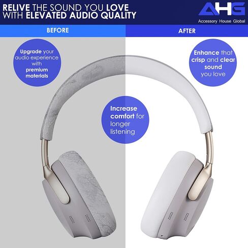QC Ultra استبدال وسادة الأذن ووسادة عصبة الرأس متوافقة مع Bose QuietComfort Ultra Wireless Headphones. (AHG-Quietcomfort-Ultra-Combo-White-Skoke) in Saudi Arabia
