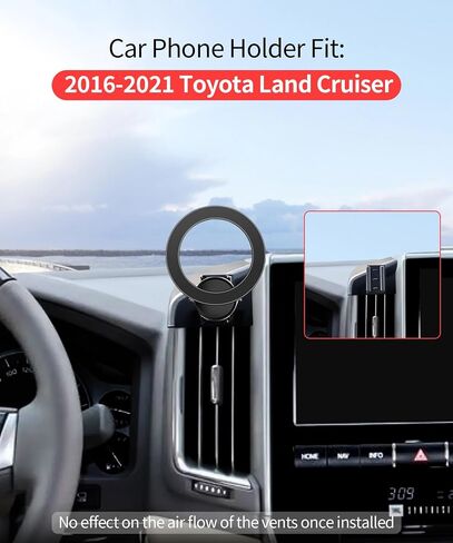 Car Phone Holder for Toyota Land Cruiser 2016-2021 Accessories, 360° Rotation Phone Mount Compatible with MagSafe, Cell Phone Holder Does Not Affect Air Vent in Kuwait