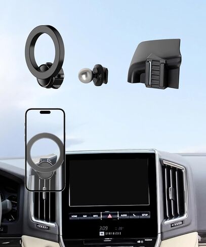 Car Phone Holder for Toyota Land Cruiser 2016-2021 Accessories, 360° Rotation Phone Mount Compatible with MagSafe, Cell Phone Holder Does Not Affect Air Vent in Kuwait