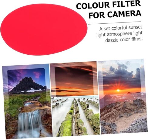 Healifty 10pcs ملونة غروب الشمس ضوء الغروب الفيلم مرشح اللون الأحمر لتصفية إضاءة صورة الكاميرا محمولة خفيفة الوزن in Saudi Arabia