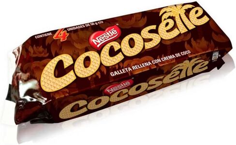 Latinsabor Venezuela Snacks Sweet Pack: COCOSETTE Cookie Wafers 50 gr (4 Pack) + SUSY Cookie Wafers 50 Gr (4 pack) + Pirulin Wafer Filled with Hazelnut and Chocolate Can 300 gr in Saudi Arabia