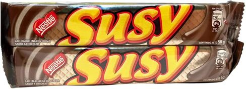 Latinsabor Venezuela Snacks Sweet Pack: COCOSETTE Cookie Wafers 50 gr (4 Pack) + SUSY Cookie Wafers 50 Gr (4 pack) + Pirulin Wafer Filled with Hazelnut and Chocolate Can 300 gr in Saudi Arabia