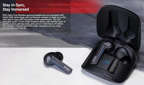 ASUS ROG CETRA HULE Wireless Gaming Headphone ، Bluetooth ، حجم السائق 10 مم ، استجابة التردد 20 هرتز - 20 كيلو هرتز ، استجابة التردد الميكروفوني متعدد الاتجاهات ، 10 كيلو هرتز ، إلغاء الضوضاء. in Saudi Arabia