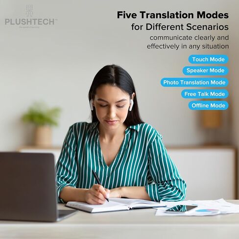 M3 Translator Earbuds (2025) – Free Lifetime Access to Translation App - Bluetooth 5.3 Wireless Earbuds w/ 74-Language Real-Time Translation, 40H Battery, HD Sound, AI Noise Cancelling in Saudi Arabia