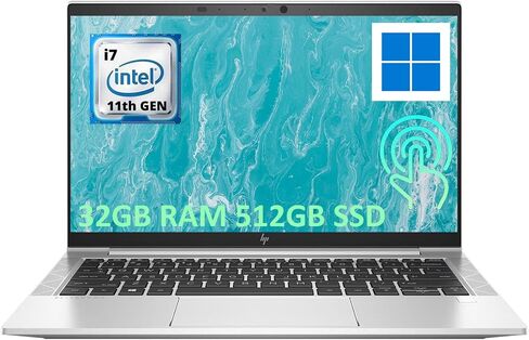 HP EliteBook 830 G8 Business Laptop Touchscreen Win11 Pro FHD(1920x1080) Computer, Core i7-1185G7 3.0GHz to 4.8GHz, 32GB RAM, 512GB SSD (Renewed) in Saudi Arabia