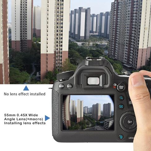 55mm 0.45X Wide Angle Lens,with Macro Photography,Enhanced Shooting Magnification,Compatible with All 55mm DSLR Camera Lenses+1pcs Lens Cleaning Cloth in Saudi Arabia