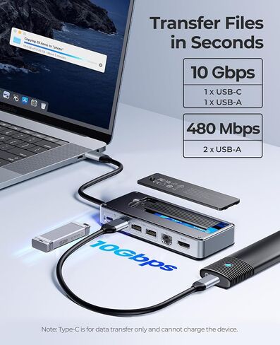 ORICO D10 2TB M.2 NVMe SSD and OM28PR 8-in-1 USB-C Hub with M.2 SSD Enclosure Docking Station Bundle in Saudi Arabia
