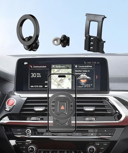 Car Phone Holder for BMW X3 2018-2021 BMW X4 2019-2021 Accessories, 360° Rotation Phone Mount Compatible with MagSafe, Cell Phone Holder Does Not Affect Air Vent in Saudi Arabia