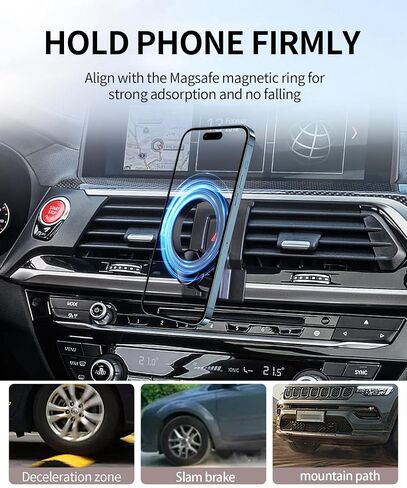 Car Phone Holder for BMW X3 2018-2021 BMW X4 2019-2021 Accessories, 360° Rotation Phone Mount Compatible with MagSafe, Cell Phone Holder Does Not Affect Air Vent in Saudi Arabia