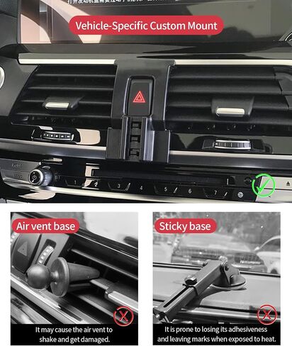 Car Phone Holder for BMW X3 2018-2021 BMW X4 2019-2021 Accessories, 360° Rotation Phone Mount Compatible with MagSafe, Cell Phone Holder Does Not Affect Air Vent in Saudi Arabia