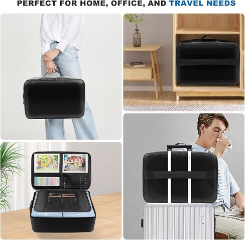 Large Fireproof Photo Storage Box with 18 Inner 5x7 Photo Cases, Collapsible Photo Boxes Storage with Lock, Portable Photo Organizers and Storage with Handle for Photos, Pictures, Valuables in Saudi Arabia