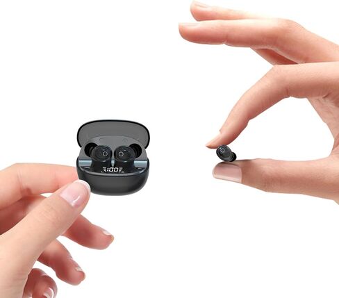 T10 mini ميني غير مرئي لسماعات الأذن Bluetooth للآذان الصغيرة ، لون البشرة ، وعمر البطارية على مدار 24 ساعة ، ومقاوم للماء IPX5 ، 5.4 بلوتوث ، 10 أمتار ، في الأذن ، سائق ديناميكي ، سماعة الأذن الدائرية in Saudi Arabia